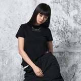 カッティングクロップドTシャツ (BLACK)
