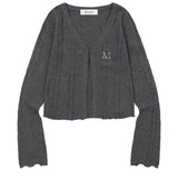 JERA METAL LOGO SOFT HOOK CARDIGAN (2COLOR)
