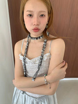 spangle flower necklace(scarf type)