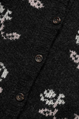 Rose half cardigan_charcoal