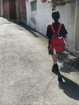 vintage two-tone backpack