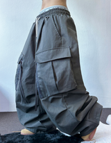 ジッパーカーゴ🤐キーリングカーゴバルーンオーバーパンツ 🧸🧇🩶🖤4カラー