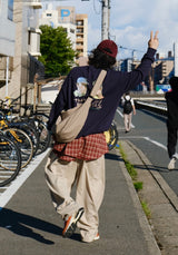 [SEMADE] City Check Overfit Hoody Shirts