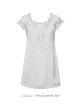 Bear rhinestone satin dress