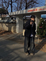 オイルウォッシュドビンテージワイドパンツ