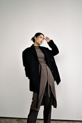 Fuzzy heavy wool coat, Black