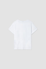%% ロゴロールアップTシャツ / ホワイト