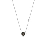 26SS★ [Premium Plating] Pennysense AB(W) Goutte Necklace Black Pearl