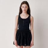 Beads Lip Sleeveless (Black)