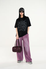 グランジ グラフィック オーバーフィット Tシャツ / Grunge Graphic Oversized Fit T-Shirt
