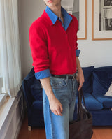 Carnel Mild Collar Knit Cardigan