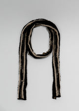 Knit Long Muffler_Black&Beige