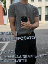 Two tone v-necked muscle short sleeved