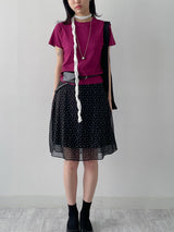 Melo Flower Chiffon Midi Skirt