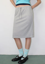 STRIPE STRING MIDI SKIRT