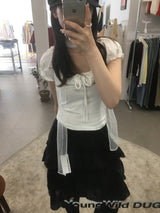 ローザ アシンメトリカル フリル スカート (3color)