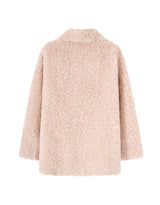 Melissa Teddy Bear Double Button Fur Shearling Midi coat Baby Pink