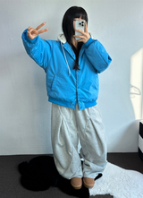 キディリング ポイント フロントプリーツ バルーンパンツ💙🩶🖤 - 3カラー