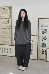 VINTAGE P. DYEING CUT-OUT BOX TEE (Charcoal)