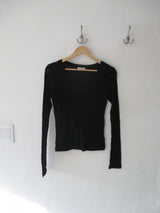 wool v neck sleeve t