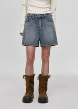 [B-DENIM] ウォッシングショート012 - BLUE