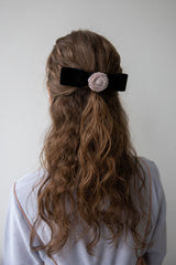 Rose velvet ribbon hairpin (2colors)