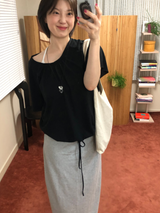 String shirred t-shirt