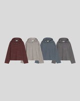 (UNISEX) Multi Stripe Hood Long Sleeve