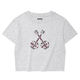 UNION JACK CROP T-SHIRT - GRAY  