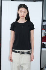 フリル パフ Tシャツ (Black)