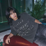 Untitled Layer Logo Pigment Wash Short Sleeve Washed Black