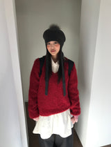 [MD Pick]ウールタッチブラッシュVネックニット (4 Colors)