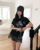 Grunge Vintage Photo Print Short Sleeve T-shirt
