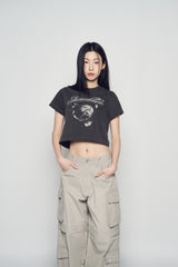 25SS GALAXY PIGMENT CROP SHORT SLEEVE T-SHIRT CHARCOAL
