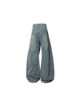 RELABEL Three-Dimensional Composition (Depiction) Waist Pleats Leg Pleats Washed Layered Jeans
