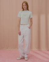 LOVE RIBBON CROP TSHIRT-MINT