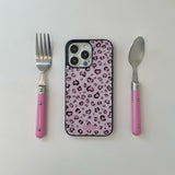 [MADE] leopard glass bumper case(pinkheart)