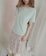 ミルキーカーブ ボートネックショートスリーブTシャツ