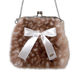 Medium fawn ribbon frame bag (handmade bag)