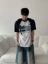 アーロンエブリーラグランショートスリーブTシャツ
