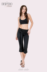 Medley Strap Shirring Capri Pants
