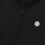 LAYERED HOODIE WOVEN DRESS [BLACK]