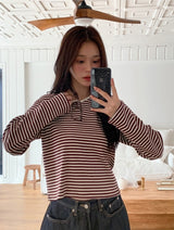 LM Border Rib Loose Round T-Shirt (3color)