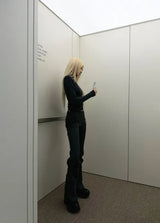 Waist Flared Pants - Deep Black