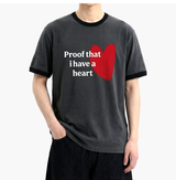 Essential Standard Short Sleeve Ringer T-shirt Red Heart Charcoal