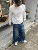 No.1832ダメージ スラブ ワイドデニムパンツ