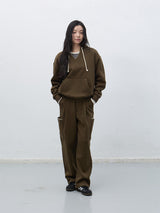 stitch cargo sweat pants