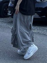 drape pocket bermuda pants