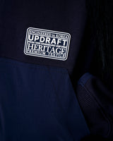 [UPDRAFT]NYLON MIXED COTTON ZIP-UP NAVY