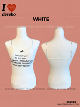 Lettering Pad Camisole Sleeveless T-shirt